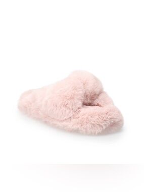Lauren Conrad fuzzy twist band faux fur slide slippers, women’s large